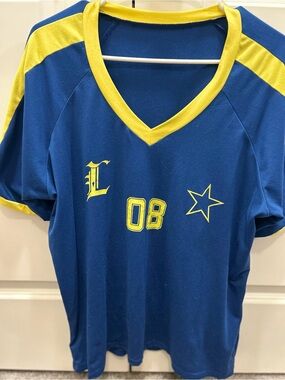 Blue & Yellow Jersey Top